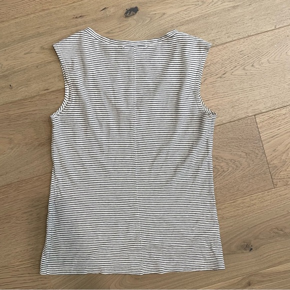 J Brand White Navy Striped V-Neck Tank Top - Picture 4 of 8